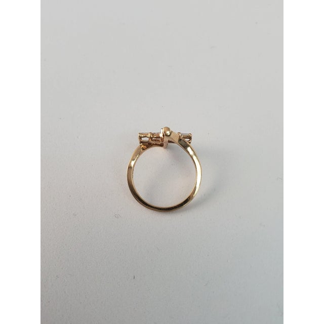 Baguette Diamond Cross Ring .20cttw 14K Yellow Gold, Size 7 For Sale - Image 4 of 4
