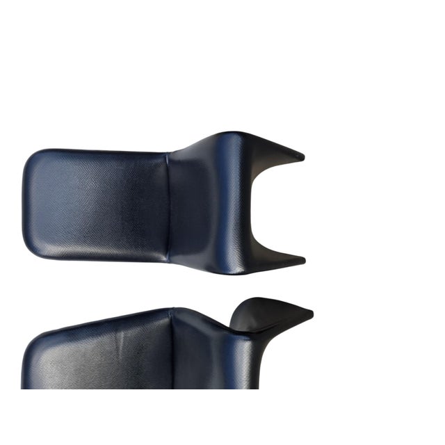 Postmodern Vintage Mid Century Faux Snakeskin Cantilever S Side Chairs Panton 1-2-3 Style For Sale - Image 3 of 15