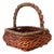 Vintage Woven Willow Basket With Wrapped Arched Handle For Sale