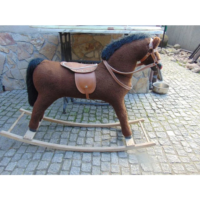 Vintage Wooden Rocking Horse, 1960s For Sale - Image 9 of 10