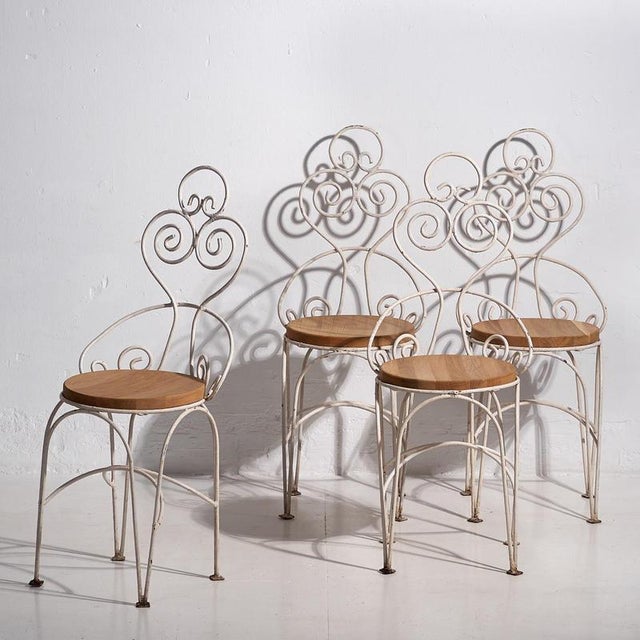 Antique White Garden Chairs, 1920s, Set of 4 For Sale - Image 18 of 18