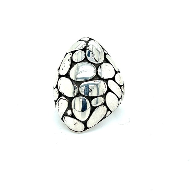 Late 20th Century Late 20th Century John Hardy Estate Ladies Kali Pebble Marquise Dome Ring Size 6 Sterling Silver For Sale - Image 5 of 12