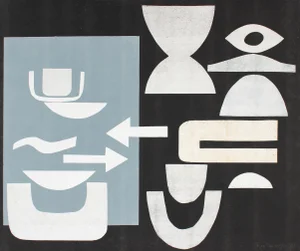 Contemporary Abstract Monotype on Paper Titled, "Frieze Redux", 2018