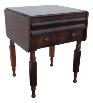 Empire Late 1800s Large Drop Leaf Nightstand Side End Table 6432