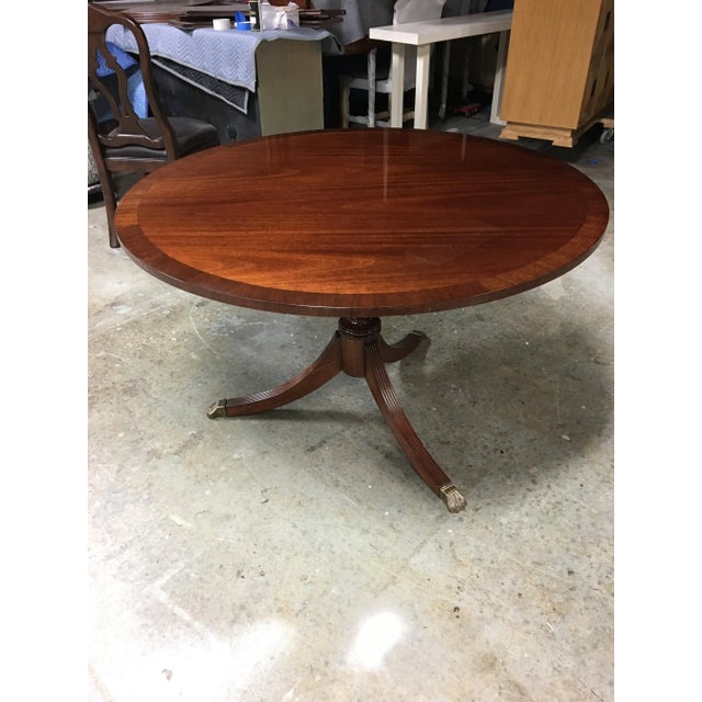 48” Round Mahogany Georgian Style Accent Foyer Table by Leighton Hall - Showroom Sample For Sale In Atlanta - Image 6 of 8