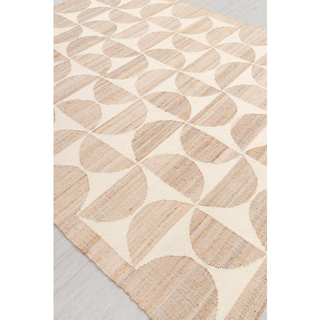 Boho Chic Natural Jute Cream Hand Woven Premium Quality Boho Style Rug 4x6Ft. For Sale - Image 3 of 18