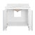 Worlds Away Matthew Izzo Home April Light Blue Textured Linen and Matte White Lacquer Single Sink Bath Vanity With Antique Brass Hardware For Sale - Image 4 of 7