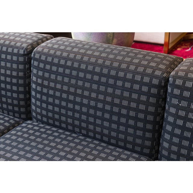 Pair of 1980s Jack Cartwright Corbusier Lc2 Style Black Fabric & Chrome Sofas For Sale - Image 10 of 10