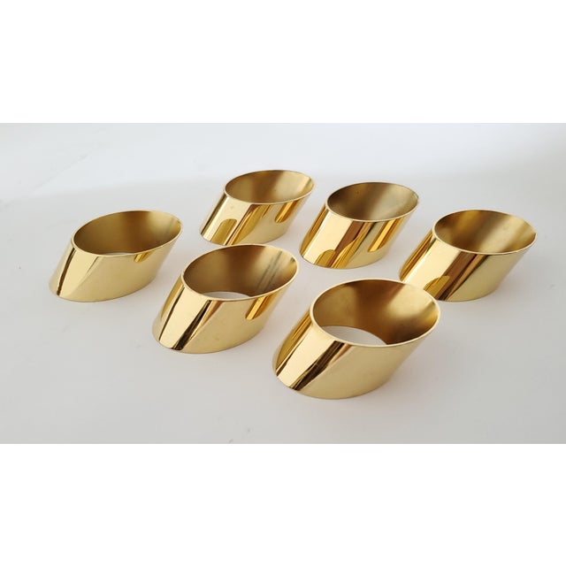 Metal Napkin Rings 24k Gold-Plated For Sale - Image 7 of 11