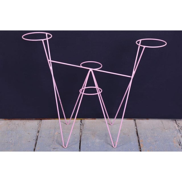 Mid-Century Czech Flower Stand in Painted Metal, 1950s For Sale - Image 4 of 8