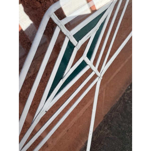 1920s Large Art Deco Lead Stain Glass Heavy Oak Window For Sale In Salt Lake City - Image 6 of 10