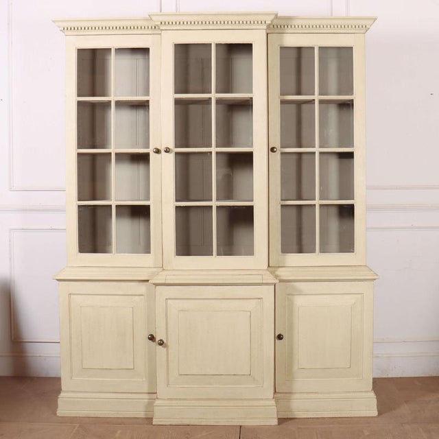 Vintage English Breakfront Bookcase, 1990s For Sale - Image 12 of 12