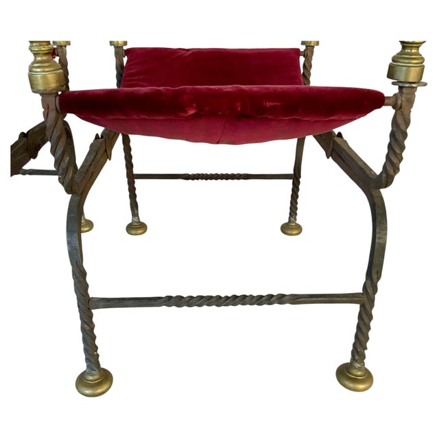 Spanish Bronze & Wrought Iron Savonarola Chairs a Pair For Sale - Image 10 of 15