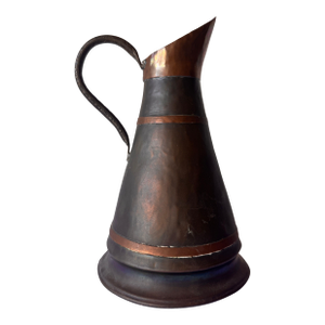 Vintage Rustic Copper and Brass Pitcher or Water Jug