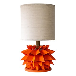 Sculptural Orange Table Lamp by R. Houben, 1970 For Sale