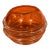 Vintage Murano Style Orange Art Glass Bowl – Sculptural Swirl Ribbed Centerpiece For Sale