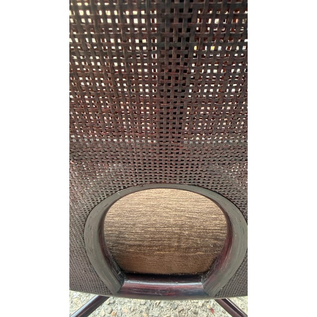Barbara Barry for McGuire Double-Caned Rattan Dining Armchairs – Set of 6 For Sale - Image 11 of 16