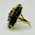 Mid-Century Modern Massive Tiger's Eye & Multi-Gemstone Rainbow Cocktail Ring Sterling Silver Gold Vermeil - Size 9 For Sale - Image 3 of 11