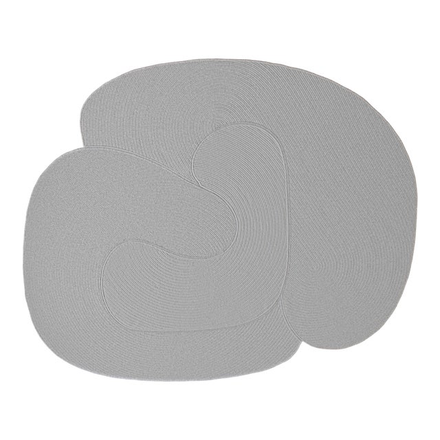 Riff Rug, 4x6ft, Light Grey, From Souda, Braided, Coiled Wool Area Rug For Sale