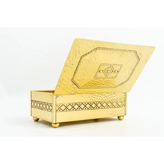 Wood Art Deco Box in Brass, 1920s For Sale - Image 7 of 11