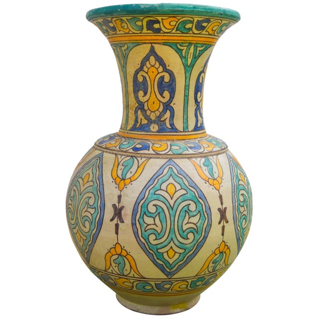 Antique Ceramic Arabesque Vase For Sale - Image 4 of 10