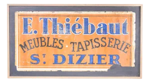 Advertising Sign in Zinc from E. Thiebaut, 1930s