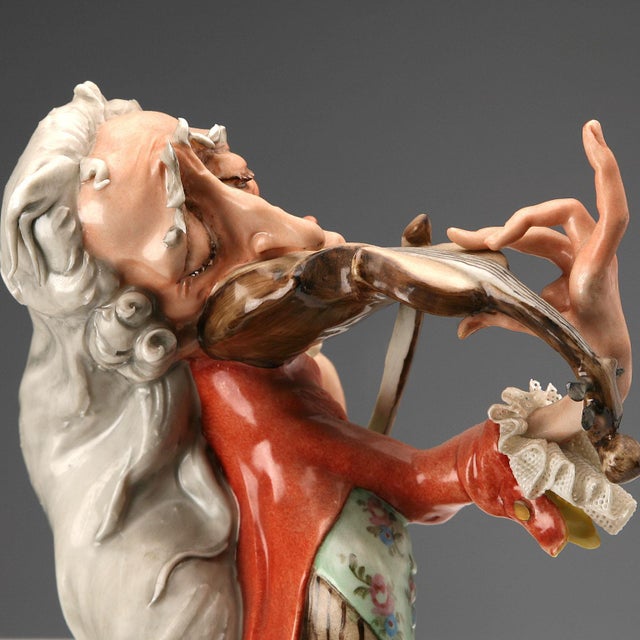Grotesque Violinist Figurine by Giuseppe Cappè for Capodimonte Factory For Sale - Image 10 of 13