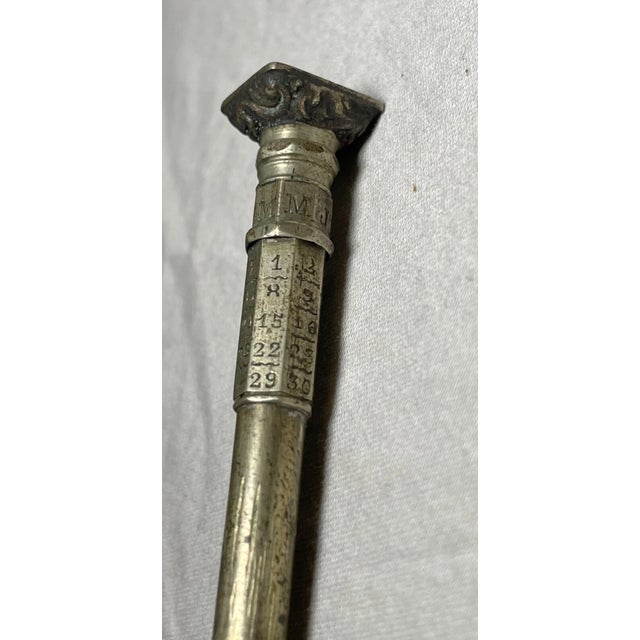 Antique 19th Century Silver Mechanical Retractable Calendar Wax Seal Pencil For Sale - Image 4 of 11