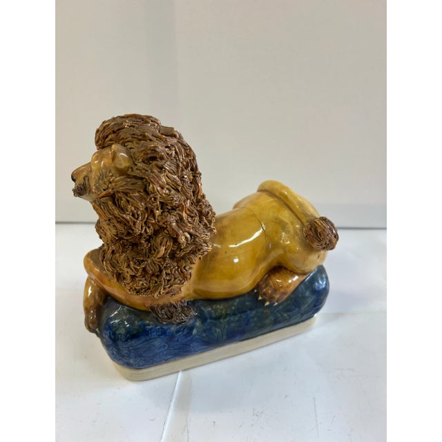 The Literary Lion by B. McLaughlin 1950 Touchstone Ceramic Sculpture Figurine For Sale - Image 4 of 12