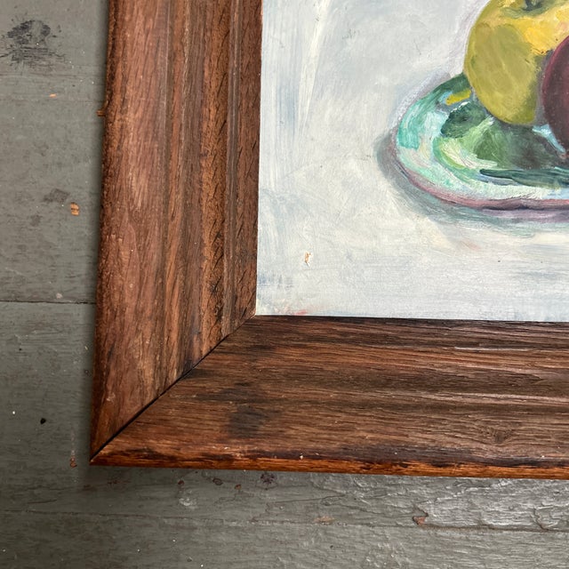 1970’s Original Impressionist Tea and Fruit Still Life Painting For Sale - Image 4 of 6