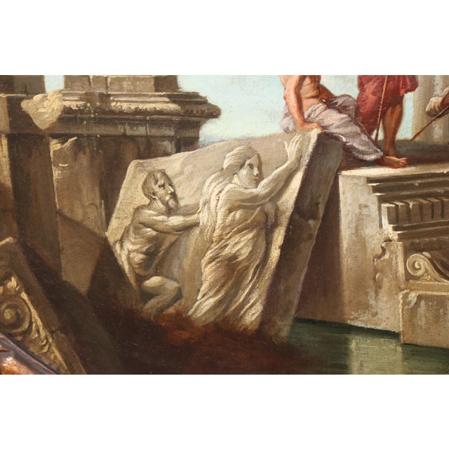 Pair Large Scale 19th C Italian Grand Tour Paintings For Sale - Image 4 of 8