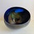 Vintage Blue Art Glass Vase Organic Bowl XL Center Piece Red Green Swirl For Sale - Image 4 of 11