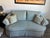 Robin's Egg Blue Ethan Allen Paris Loveseat With Cushions For Sale - Image 8 of 9