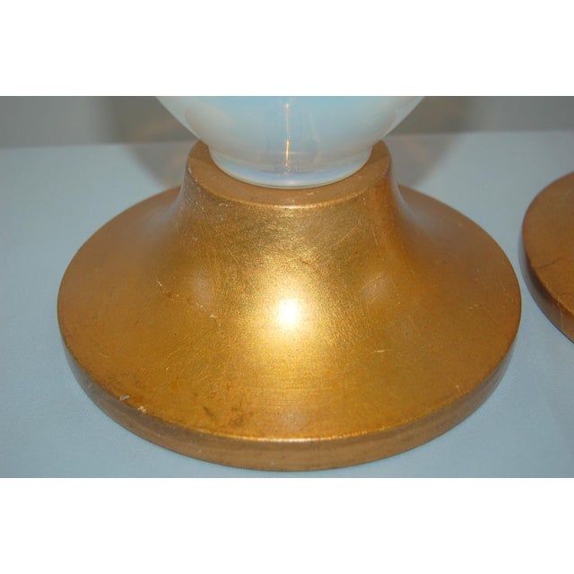 White Vintage Murano White Opaline Glass Lamps For Sale - Image 8 of 10