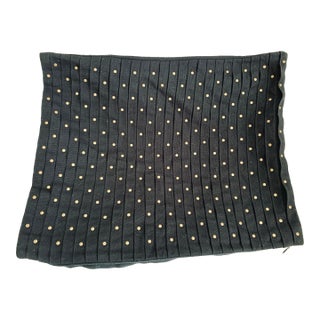 Michael Kors Throw Pillow Cover Black With Golden - Bronze Metallic Embellishment For Sale
