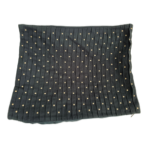 Michael Kors Throw Pillow Cover Black With Golden - Bronze Metallic Embellishment