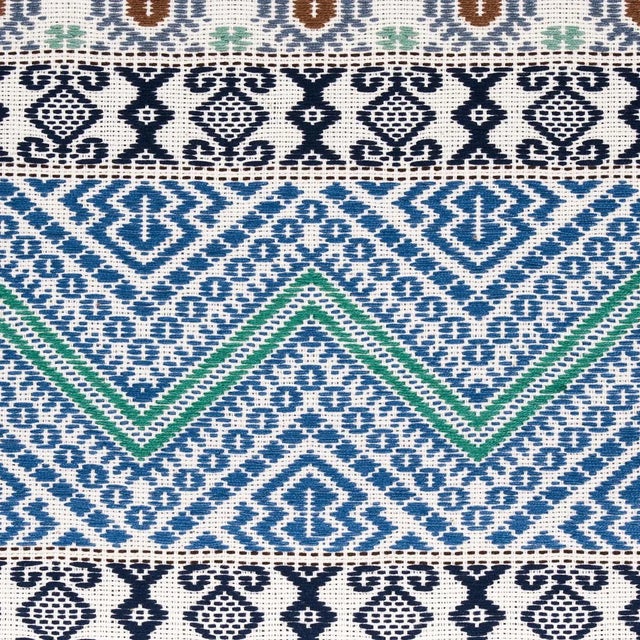 Traditional Sample - Schumacher Holmul Hand Woven Fabric in Blue For Sale - Image 3 of 5