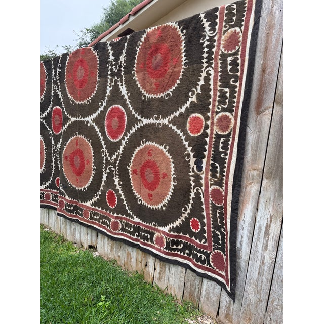 Boho Chic Large Antique Uzbeck Suzani For Sale - Image 3 of 4