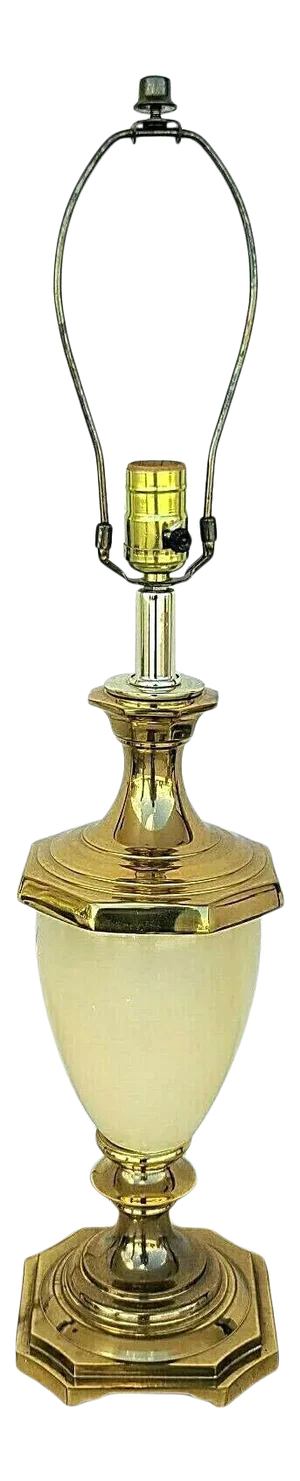 Vintage High End Brass and Opaline Table Lamp