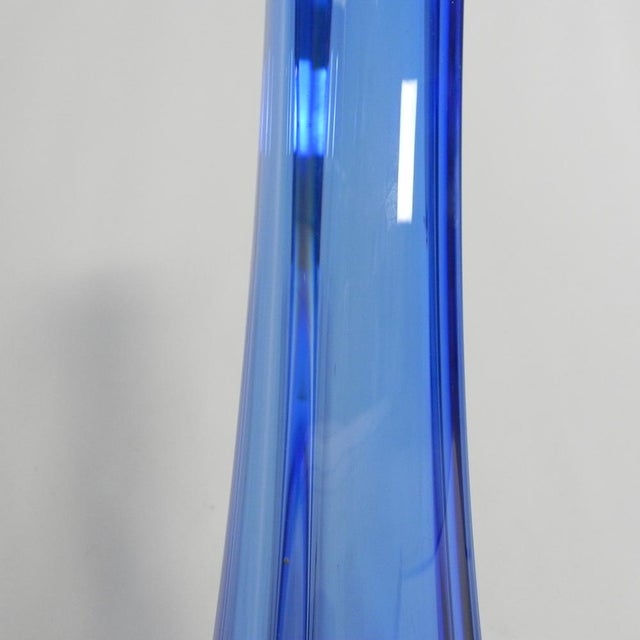 59 Cm Tall Blue Murano Vase, 1950s For Sale - Image 6 of 10