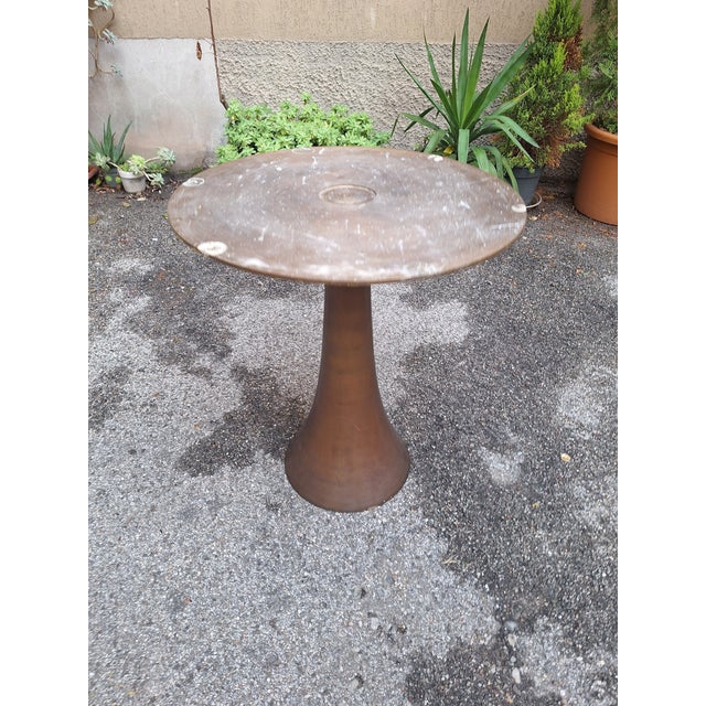 Wood Vintage Model 302 Table with Bronze Leg and Wooden Top by Angelo Mangiarotti for Bernini, 1960s For Sale - Image 7 of 17