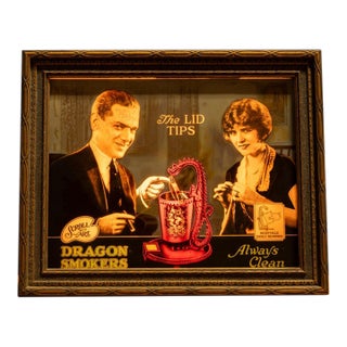 Antique Dragon Smokers Lighted Advertising Sign For Sale