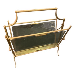 Brass Magazine Rack, 1970s For Sale