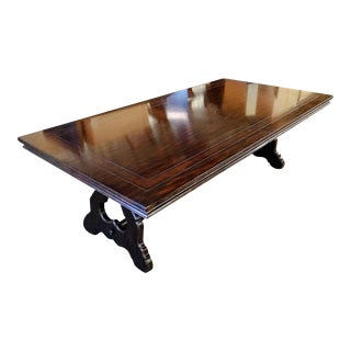 Theodore Alexander Sardinia Sassari Dark Rustico Trestle Dining Table For Sale