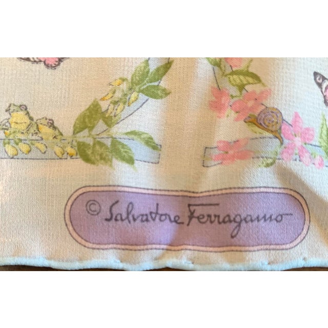 Salvatore Ferragamo Vintage Salvatore Ferragamo Silk Scarf For Sale - Image 4 of 7