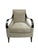 Classic elegance with a modern vibe, this accent chair makes an unforgettable statement. Arching metal arms in Brushed...