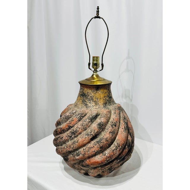 Peach Late 20th Century Organic Post Modern Resin Lamp For Sale - Image 8 of 10