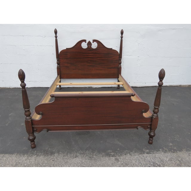 1940s Mahogany Full Size Poster Pineapple Finial Bed 6412 For Sale - Image 15 of 18