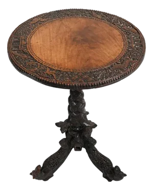 Carved Burmese Side Table, 1840