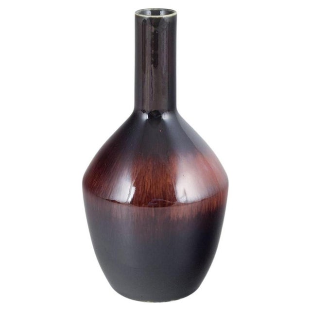 Vase with Slender Neck and Hares Fur Glaze by Carl-Harry Stålhane for Rörstrand For Sale - Image 5 of 5